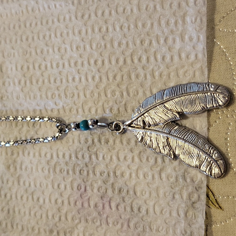 10 inch Eagle Feathers Native American  Necklace